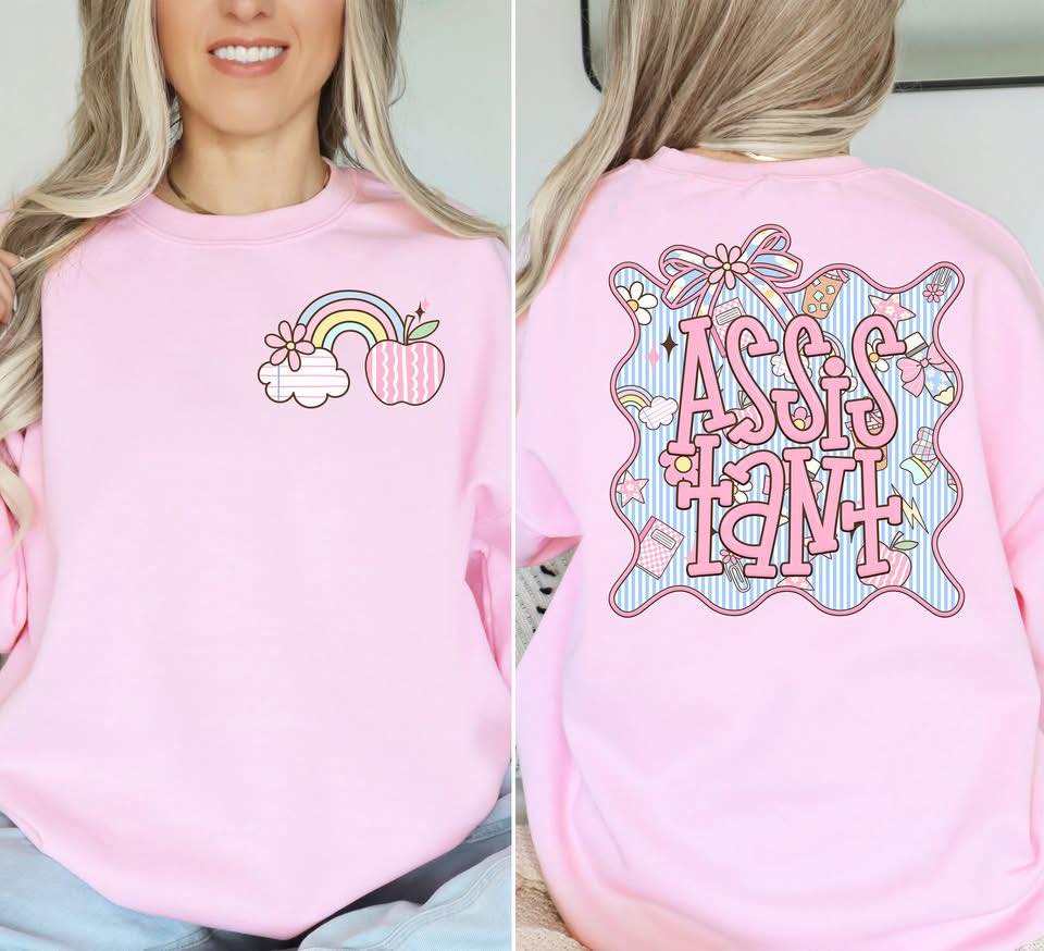 Seersucker School Positions DTF Transfer Design includes pocket