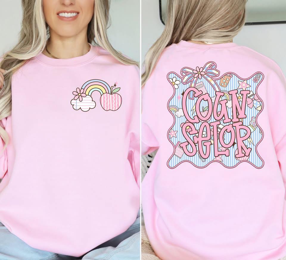 Seersucker School Positions DTF Transfer Design includes pocket