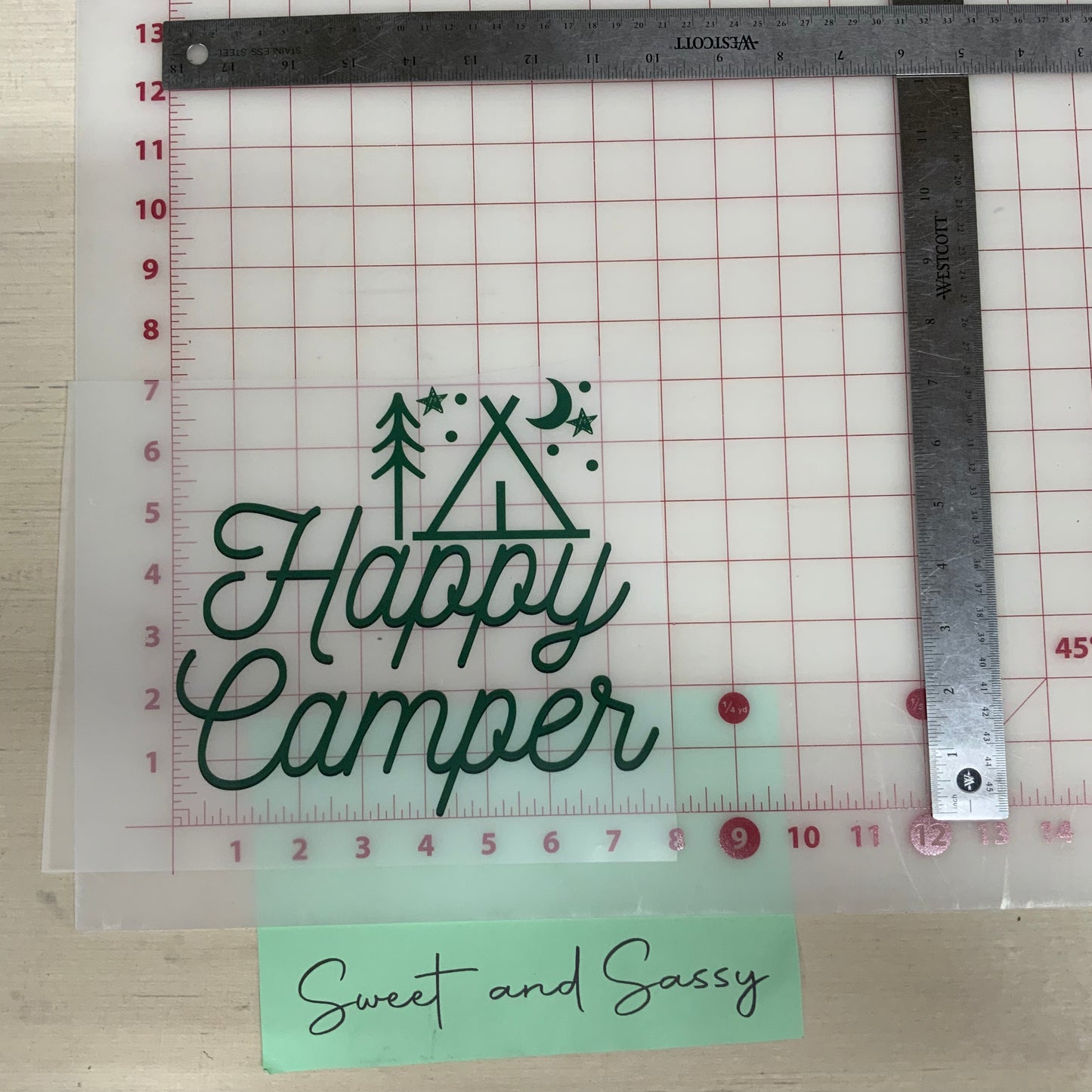 Happy Camper Green DTF Transfer Design