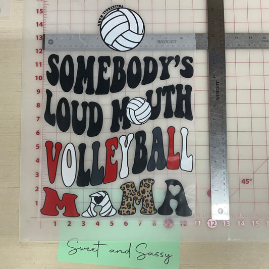 Loud mouth volleyball mama DTF Transfer Design