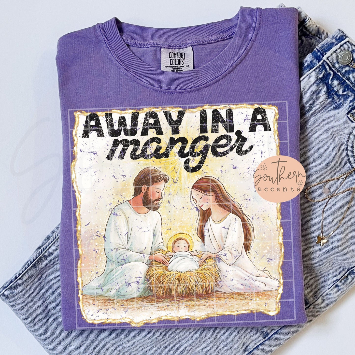 Away in a Manger DTF Transfer Design