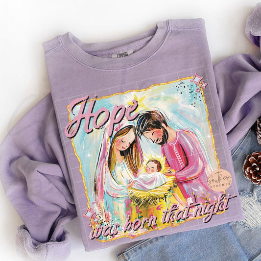 Hope Was Born that Night DTF Transfer Design