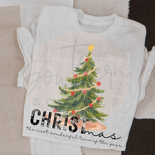 CHRISTmas The Most Wonderful Time DTF Transfer Design