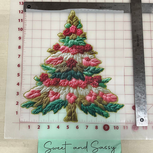 yarn FRENCH KNOT TREE ONE yarn DTF Transfer Design