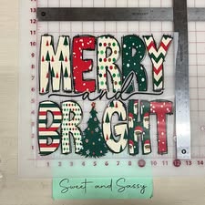 Merry and Bright neutral colors DTF Transfer Design