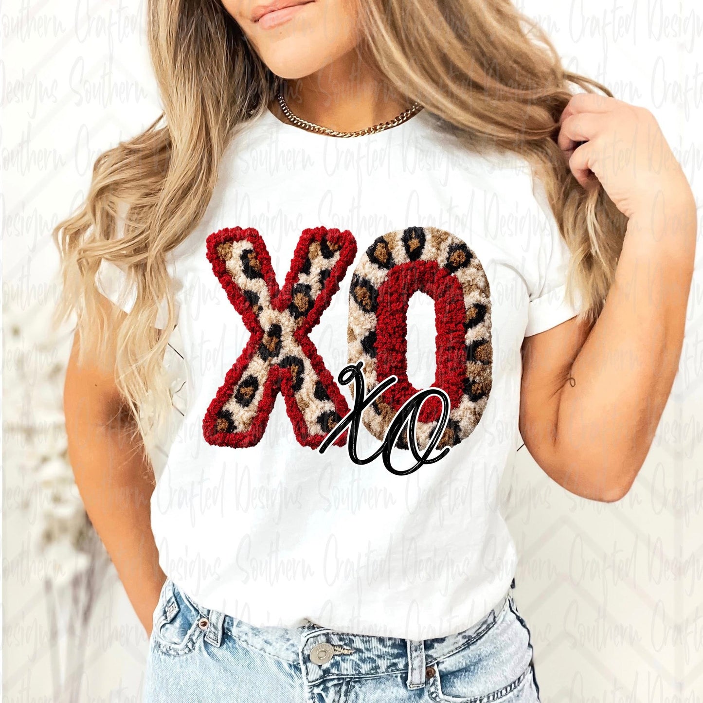 XOXO leopard print yarn DTF Transfer Design