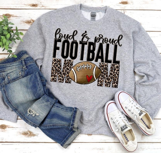 Loud & Proud Football Mom DTF Transfer Design