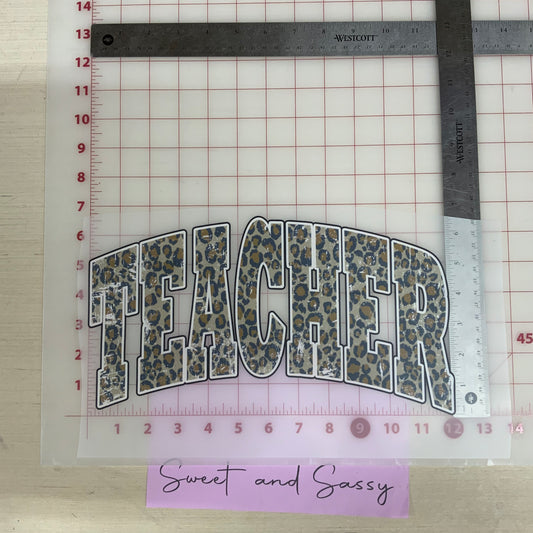 Teacher animal print DTF Transfer Design