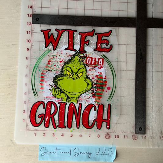 "Wife of a Grinch" DTF Transfer Design