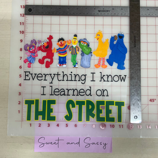 "Everything I know I learned on the Street" DTF Transfer Design