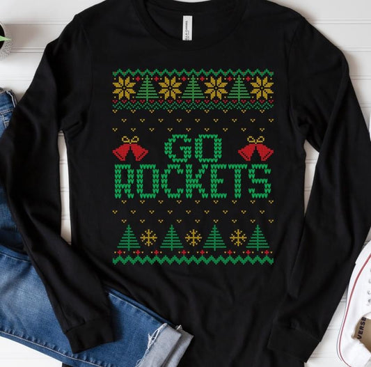 GO Rockets Christmas DTF Transfer Design