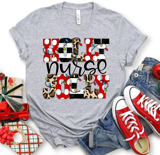 Holly Jolly Nurse DTF Transfer Design