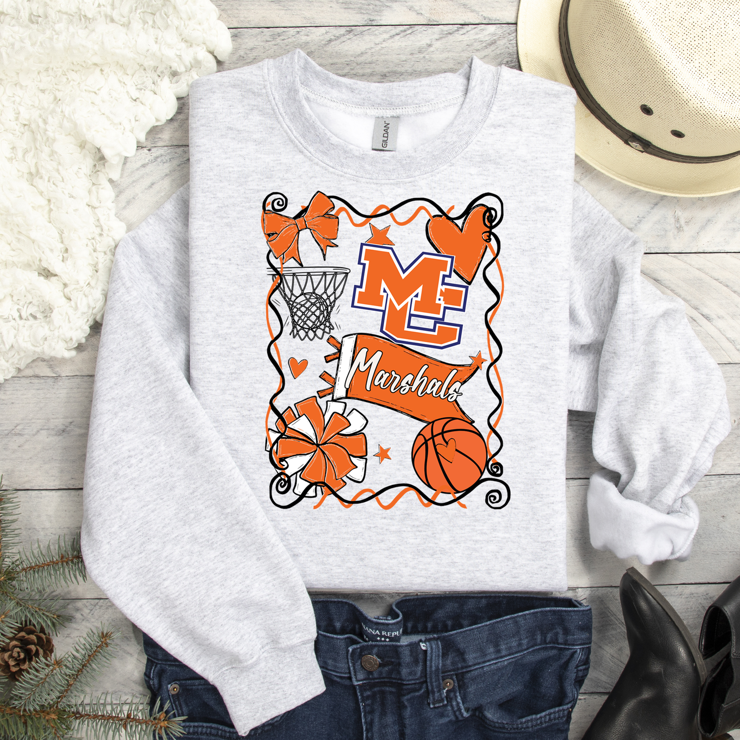 Basketball Mascot Collage DTF Transfer Design