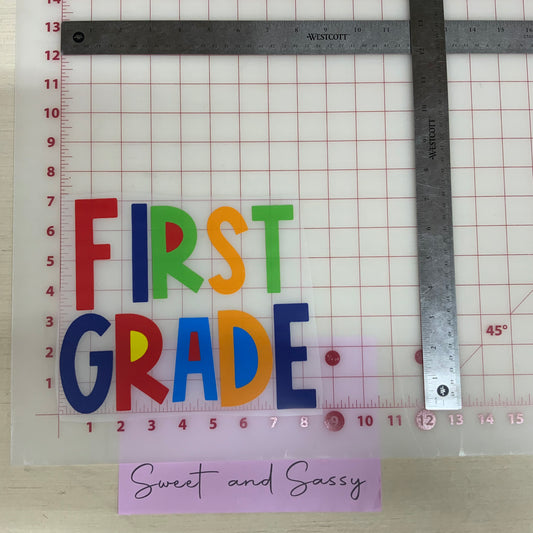 First Grade primary colors DTF Transfer Design