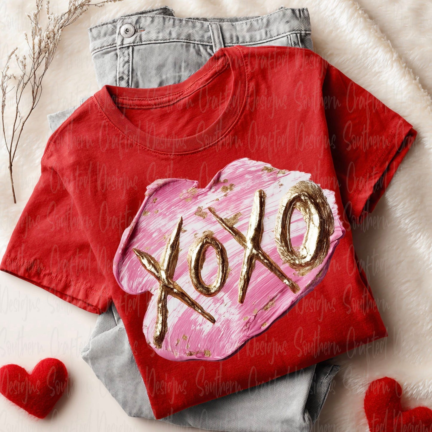 XOXO gold DTF Transfer Design