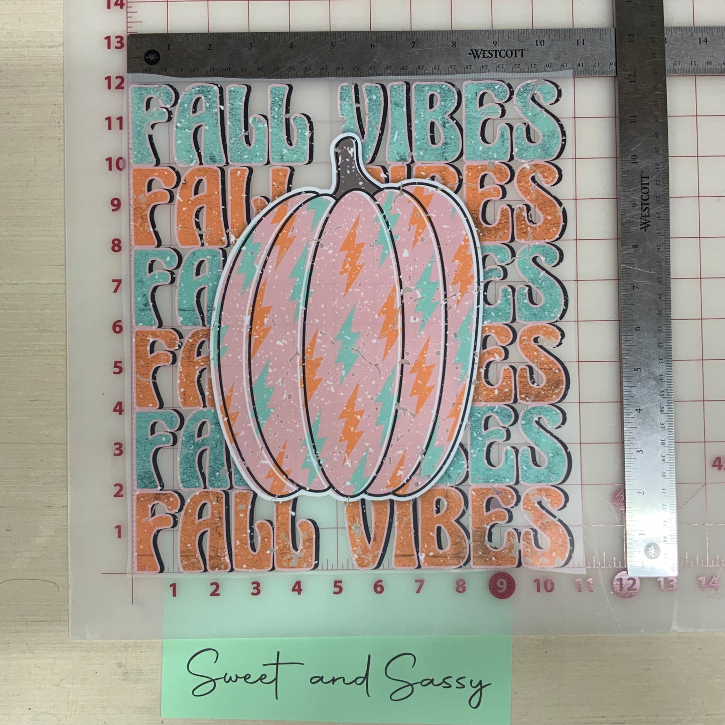 "Fall vibes pastel grunge” DTF Transfer Design
