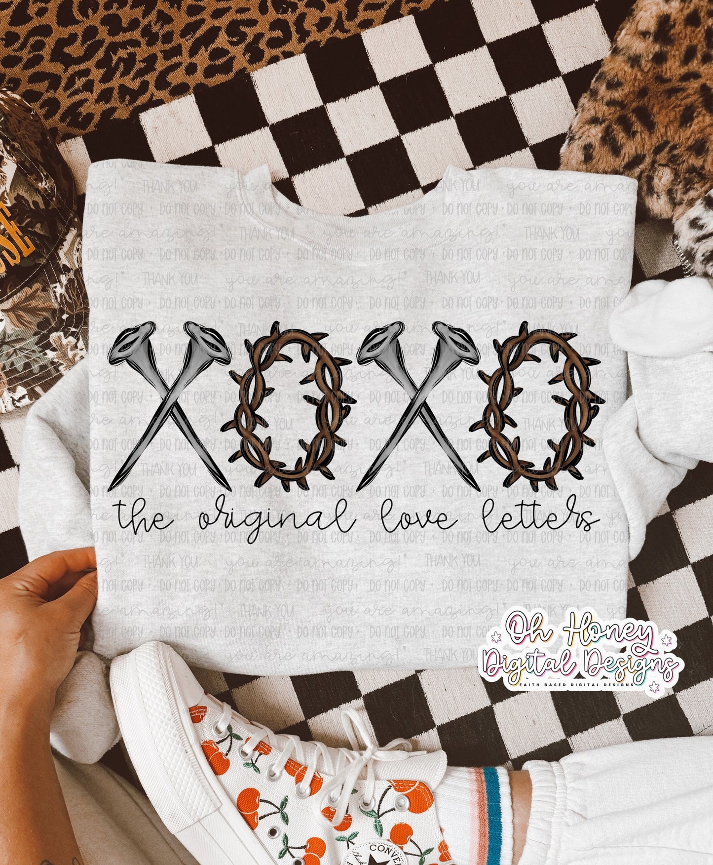 XOXO the original love letters script DTF Transfer Design