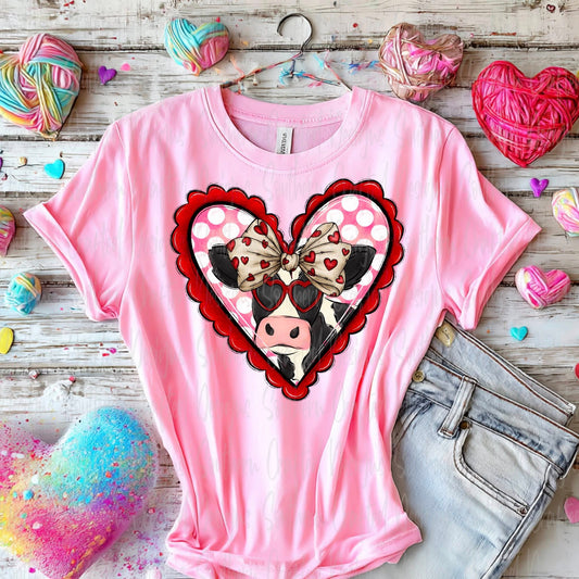 Cow heart polka dots DTF Transfer Design