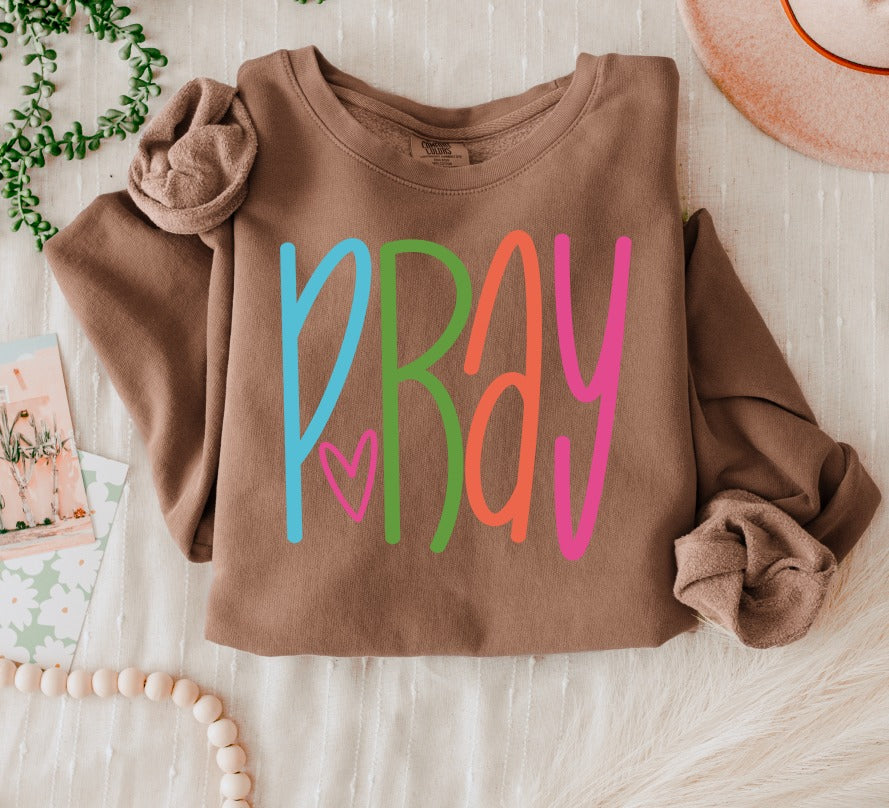 Pray lettering bright DTF Transfer Design