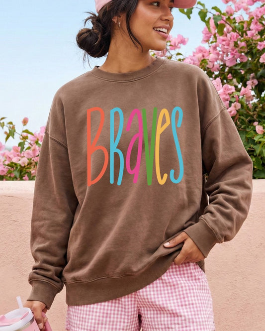 Braves lettering bright DTF Transfer