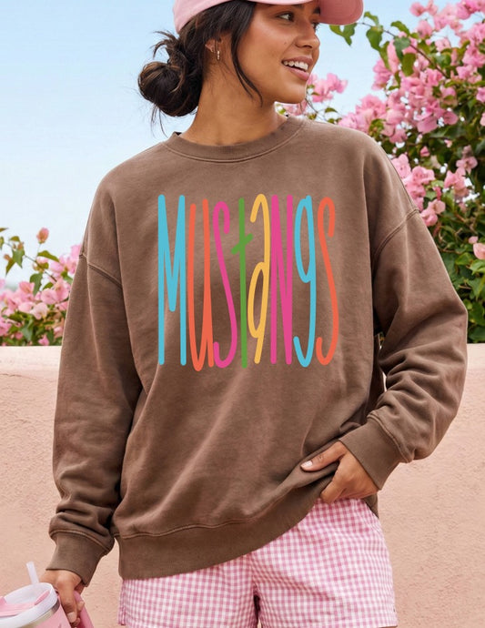 Mustangs lettering bright DTF Transfer