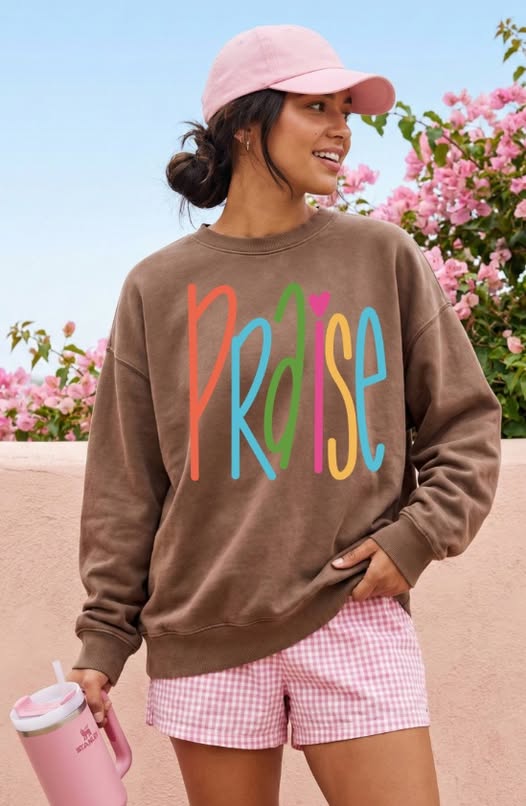 Praise lettering bright DTF Transfer Design