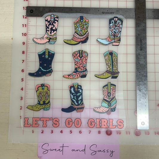 Let’s go girls boots DTF Transfer Design