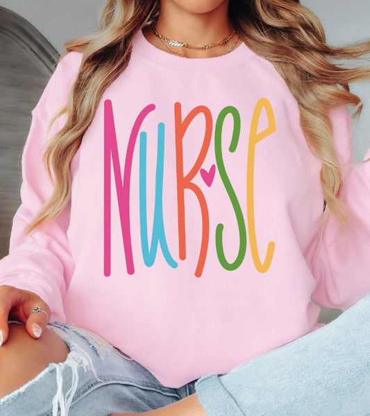Nurse lettering bright DTF Transfer Design