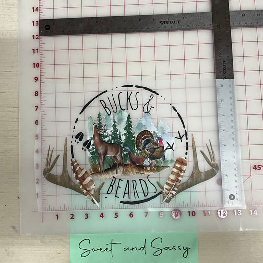 Bucks and Beards DTF Transfer Design