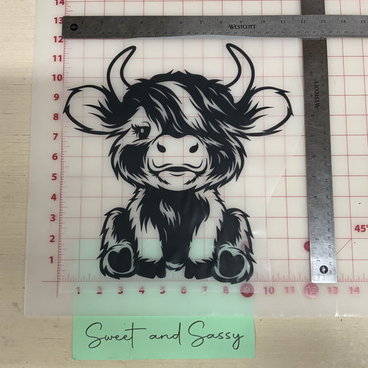 Baby Black Cow DTF Transfer Design