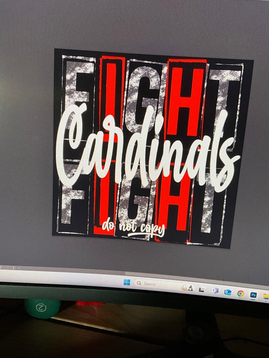 Fight Cardinals Fight DTF Transfer Design