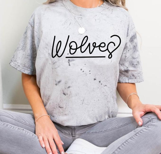 Wolves Cursive DTF Transfer Design