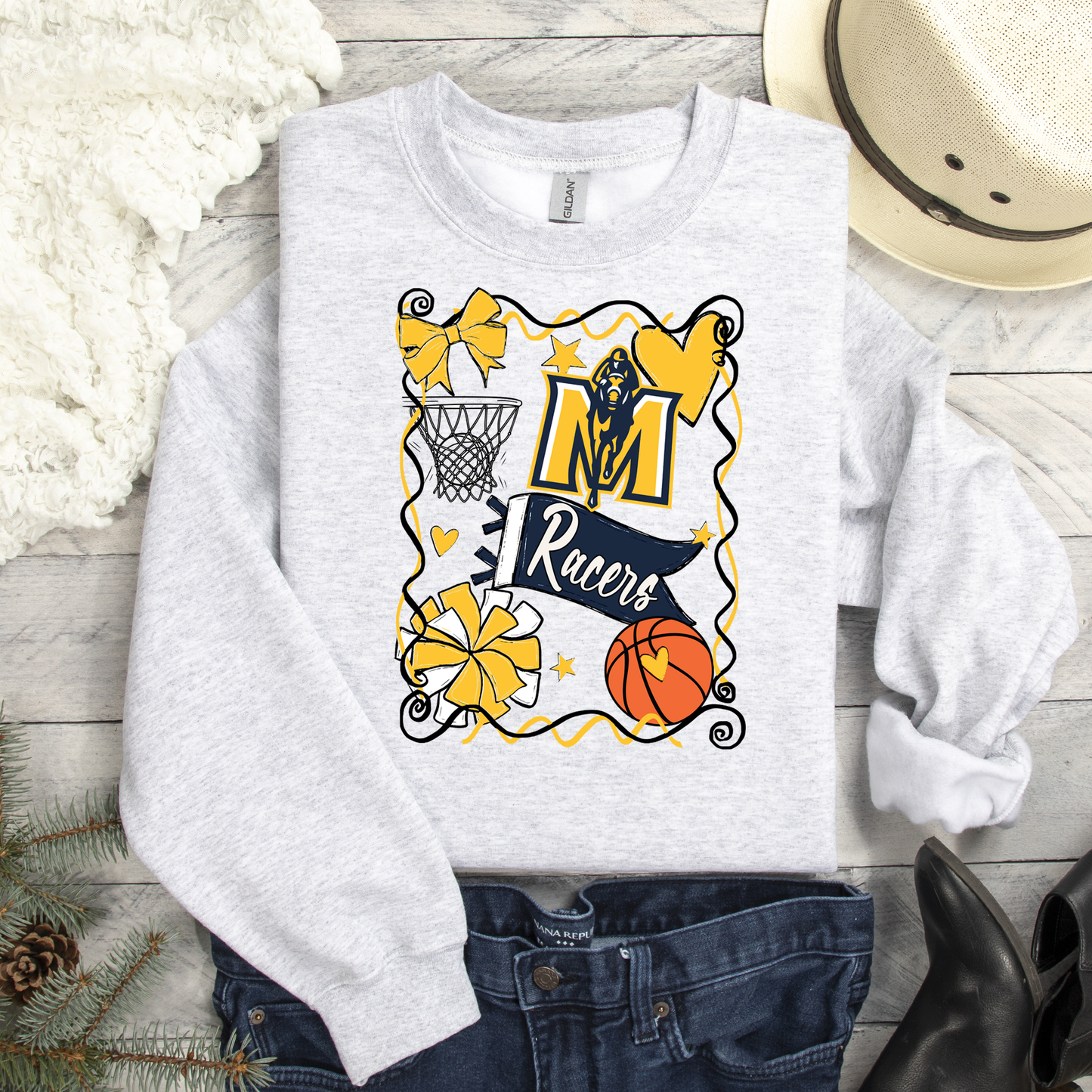 Basketball Mascot Collage DTF Transfer Design