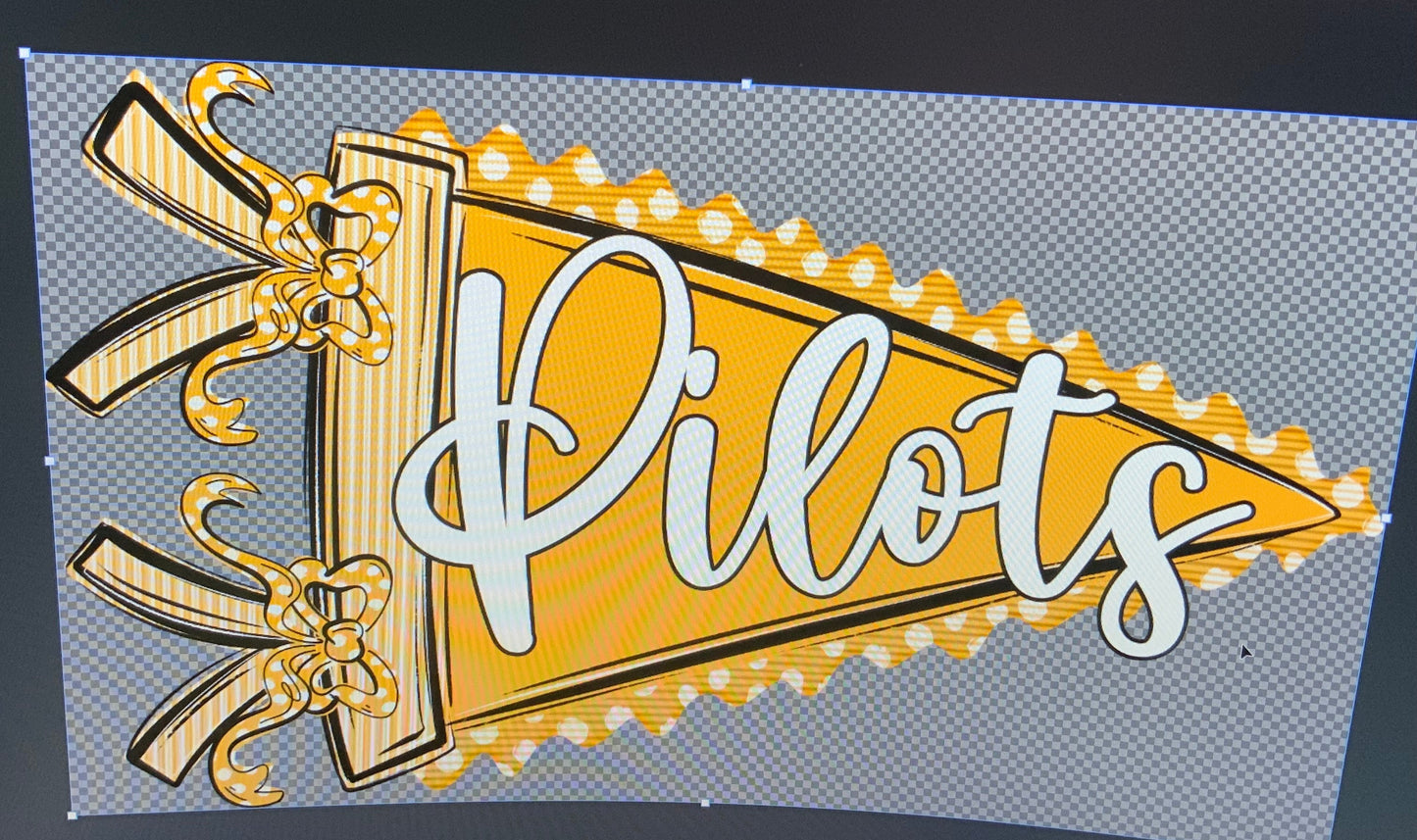 Prepster Pennant School Mascot DTF Transfer Design