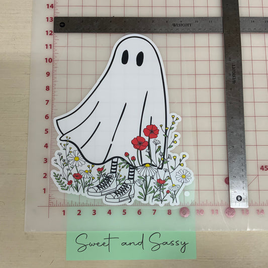 Flower Ghost DTF Transfer Design