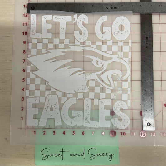 Let’s Go Eagles White DTF Transfer Design