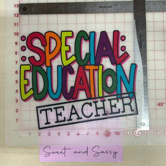 Special Education Teacher DTF Transfer Design