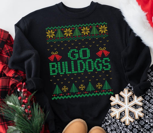 GO Bulldogs Christmas DTF Transfer Design