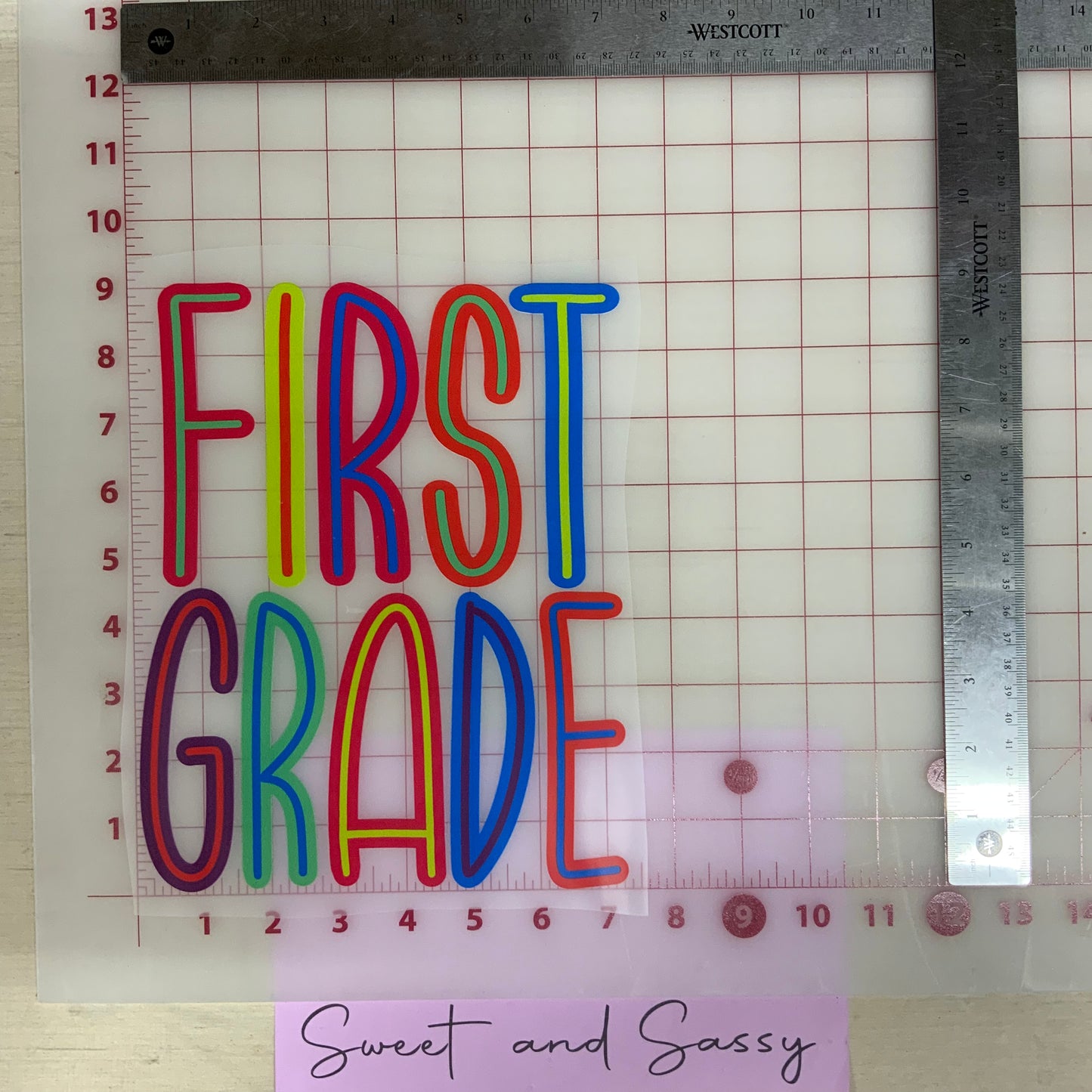 "First Grade outline" DTF Transfer Design