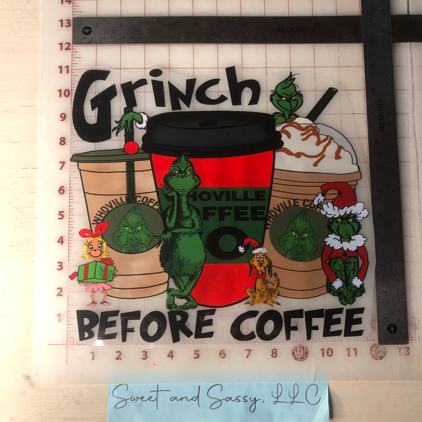 Grinch before Coffee DTF Transfer Design