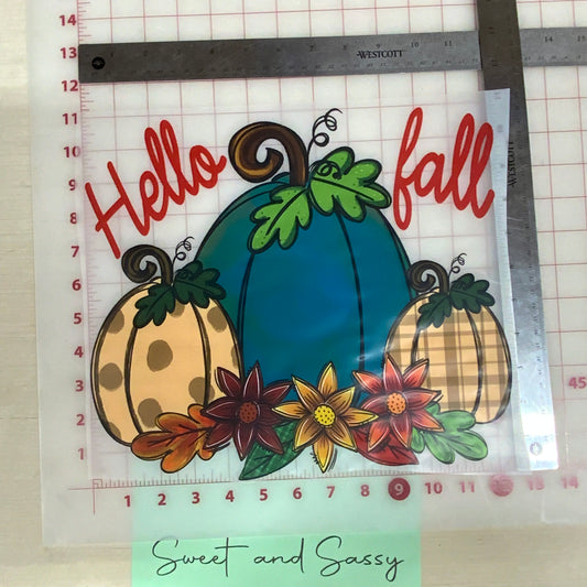 Hello Fall DTF Transfer Design