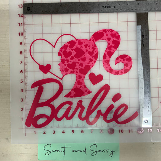 Barb profile with hearts DTF Transfer Design