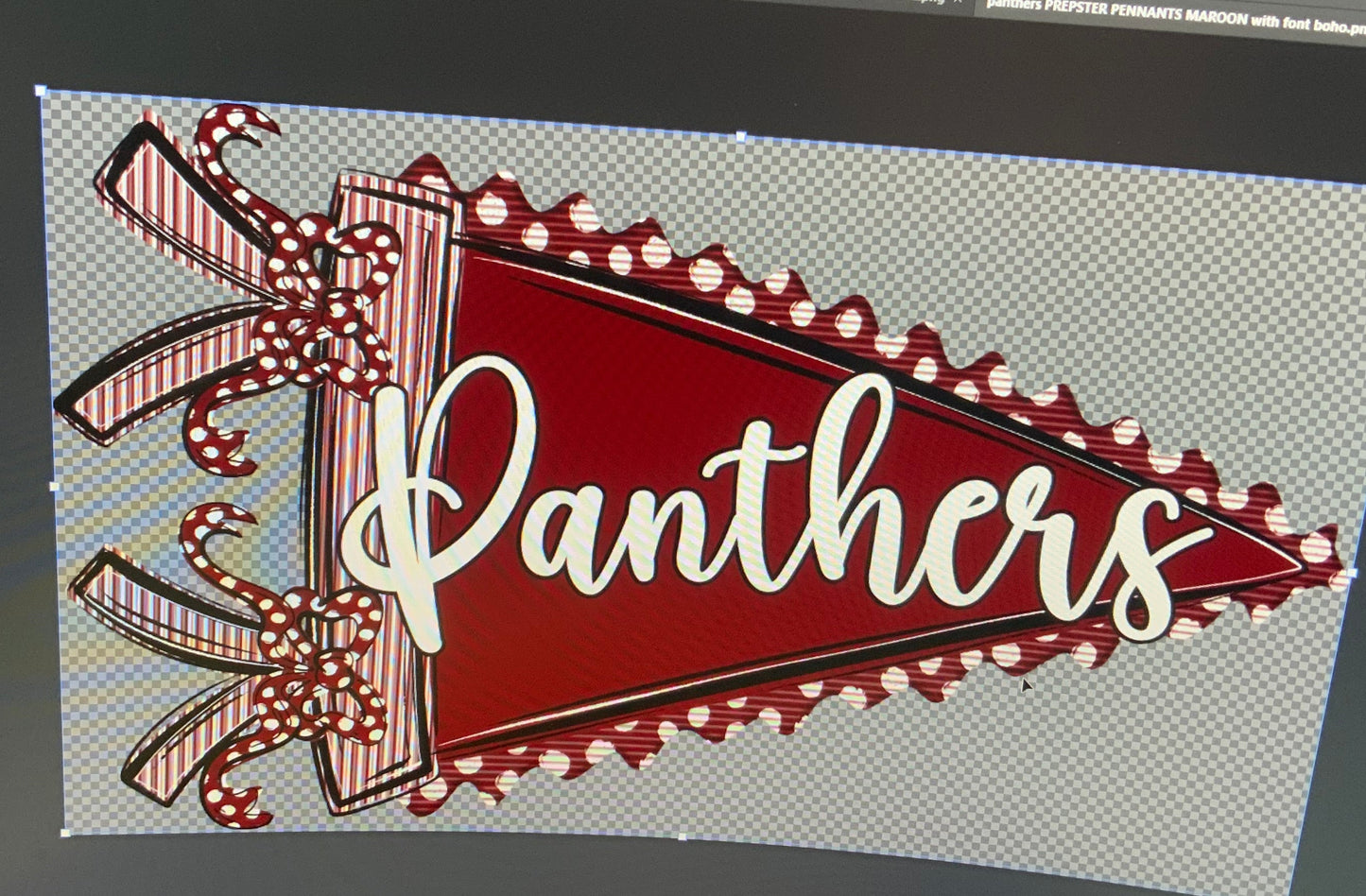 Prepster Pennant School Mascot DTF Transfer Design