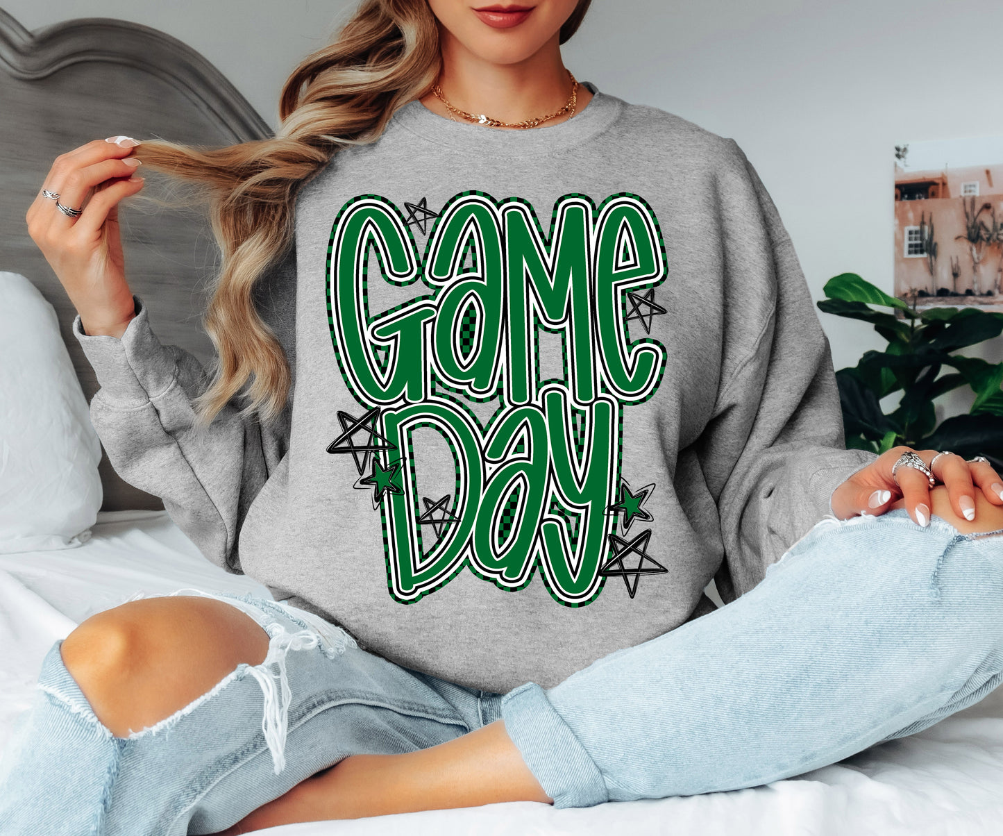 Game Day word art stars DTF Transfer Design
