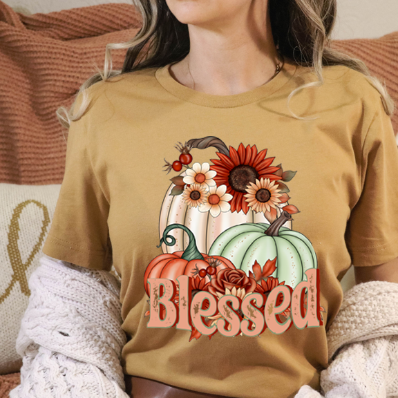 Blessed pumpkins and sunflowers  DTF Transfer Design