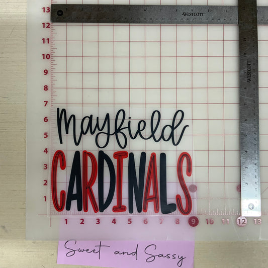 Mayfield Cardinals Scribble DTF Transfer