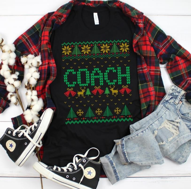 Coach Christmas DTF Transfer Design