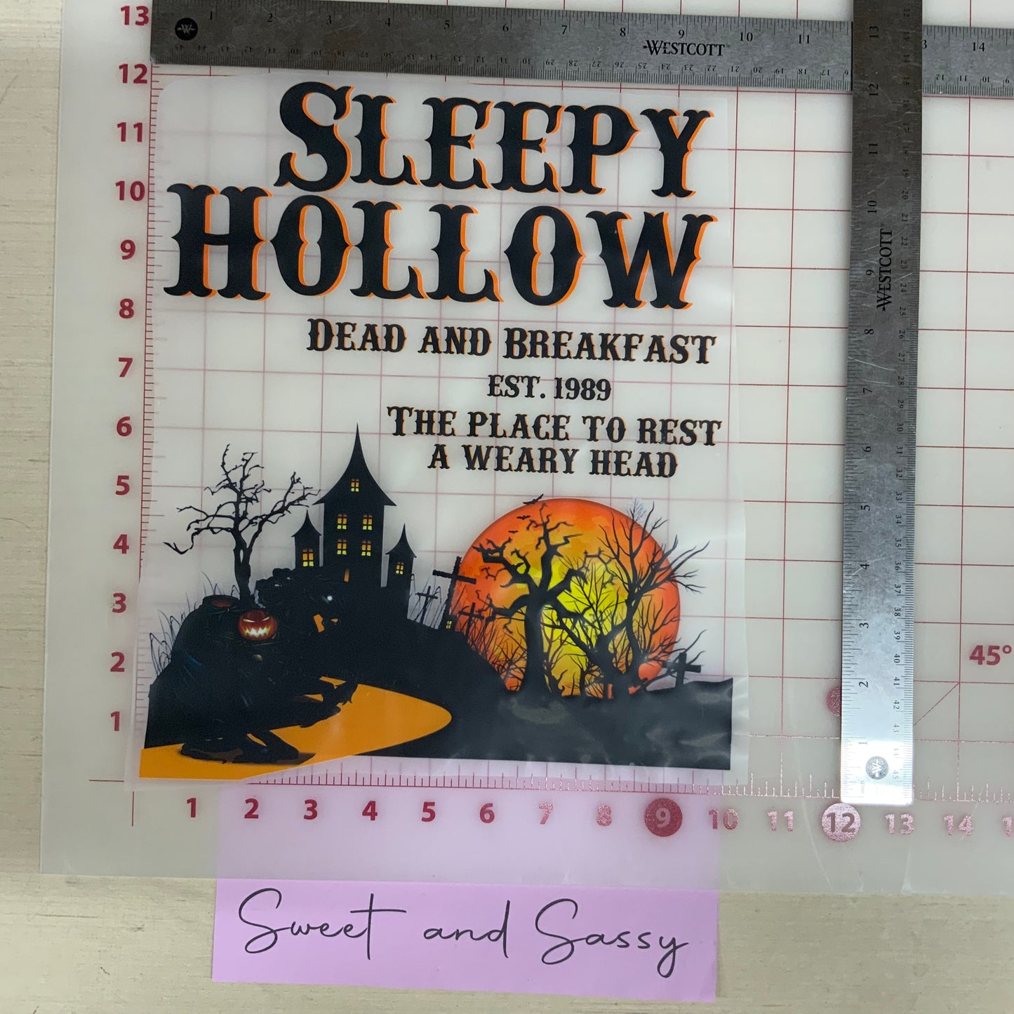 Sleepy Hollow Dead and Breakfast DTF Transfer Design