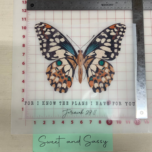 Butterfly, for I know the plans I have for You DTF Transfer Design