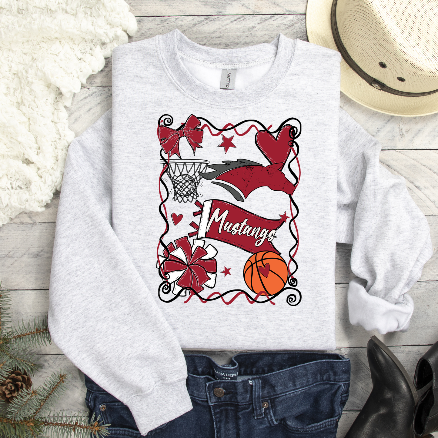 Basketball Mascot Collage DTF Transfer Design